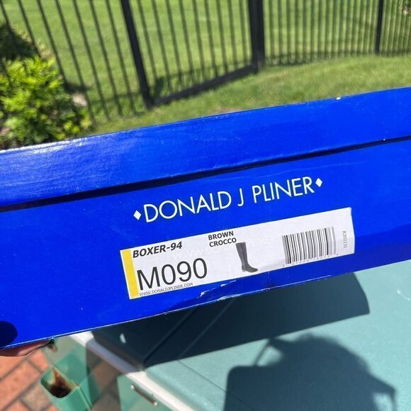 Donald J Pliner Boxer Croc Leather Knee High Riding Boots NIB - Picture 2 of 7